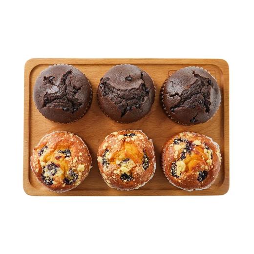 麦德龙 麦臻选 玛芬双拼（蓝莓+巧克力）6个 900g 商品图0