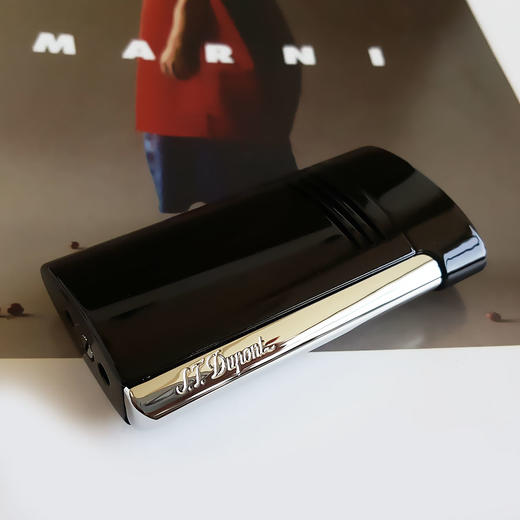 【99新未使用】S.T. Dupont 都彭MEGAJET系列020700黑色亮面巨焰防风雪茄打火机礼盒装40*73*16MM 220426NJM03 商品图4