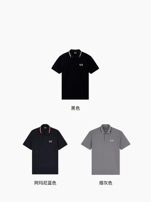撞色边Polo衫，直接出口。翻领设计胸口字母印花短袖poloE042558 商品图6