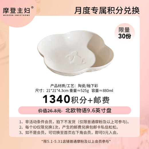 【5月积分兑换专享】北欧物语9.6英寸盘（拍此链接不发货） 商品图0