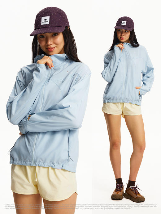 CryingCenter 抗紫外线轻薄皮肤衣防晒衫外套跑步户外连帽中性 商品图5