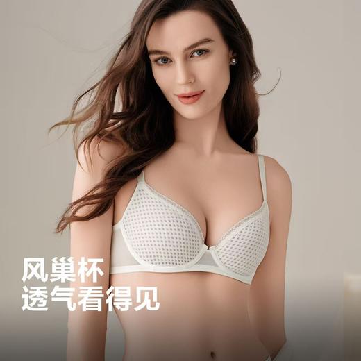 【内衣店庆提前购】【一口价】3楼安莉芳软支撑透气单层围文胸薄款大胸显小风巢杯内衣EBW0873吊牌价 499现价162 商品图1