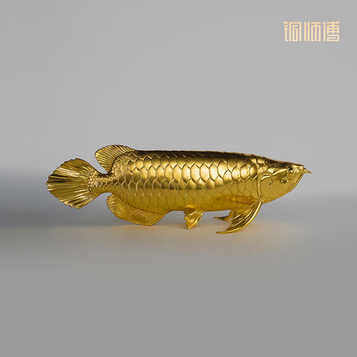 铜师傅 铜摆件《金龙鱼》客厅桌面玄关柜办公桌中式家居装饰品 商品图7