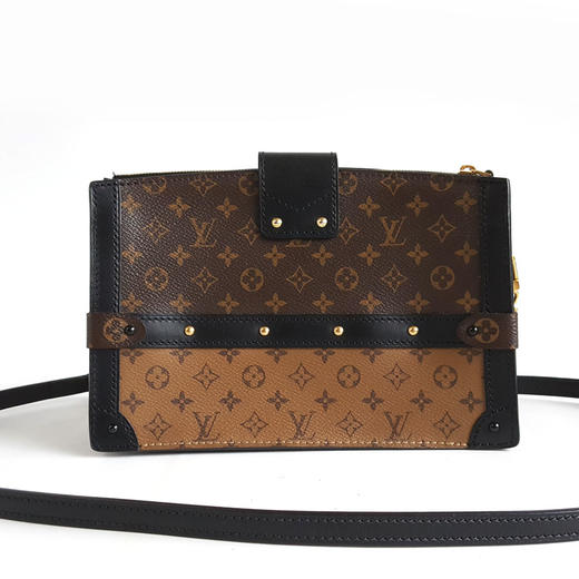 【95新】LV路易威登M43596老花拼色trunk clutch 软盒子单肩斜挎包女士190426TJ06 商品图4