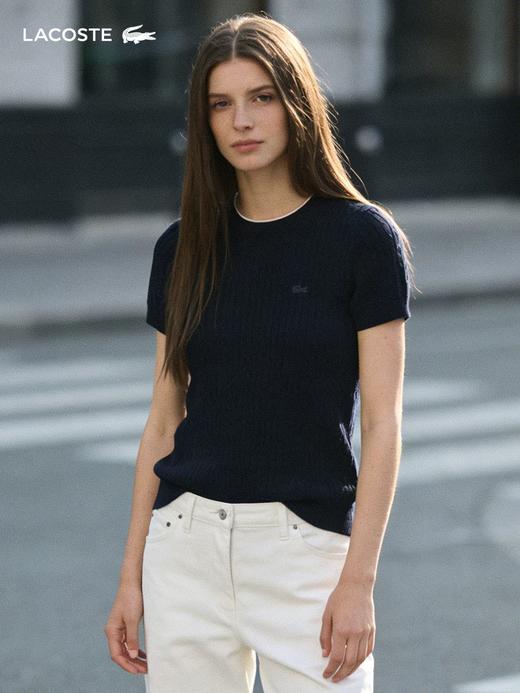 韩里韩气麻花衫，小标刺绣工艺。法式复古圆领亲肤针织衫E042568 商品图8