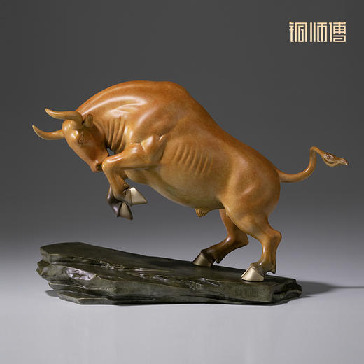 铜师傅《顶牛》办公室桌面铜摆件 家居装饰工艺品 商品图1