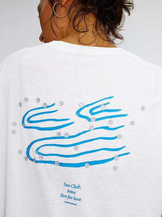 CryingCenter 反光浆河流波点水纹速干宽松运动休闲短袖T恤 商品图3