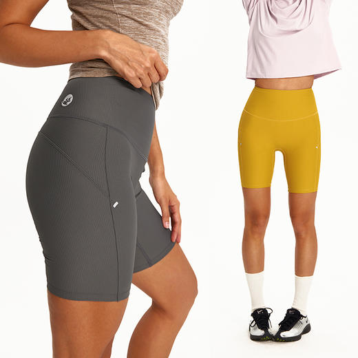 CryingCenter 坑条高弹瑜伽健身跑步训练运动五分瑜伽裤 哭喊中心 商品图0