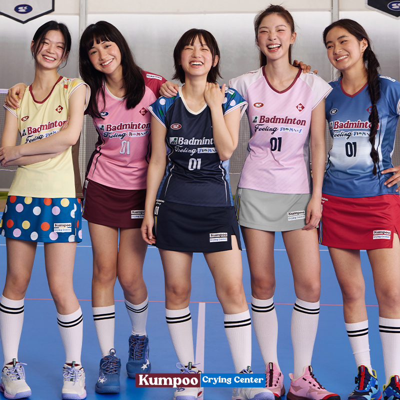 CryingCenterx薰风联名2.0吸湿速干小飞袖拼色波点羽毛球休闲赛服