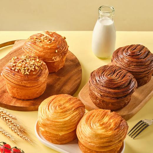 麦德龙 千层奶香手撕面包（果仁味+可可味+原味）6只/盒 商品图1