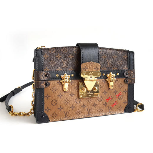 【95新】LV路易威登M43596老花拼色trunk clutch 软盒子单肩斜挎包女士190426TJ06 商品图2