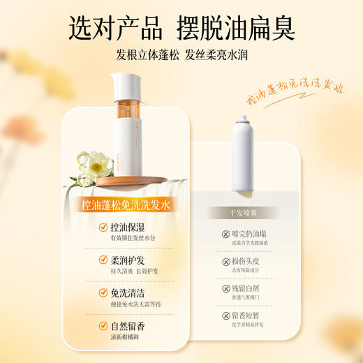 【会员价 · 免洗洗发水】初橙 · 控油蓬松免洗洗发水清爽清洁去油保湿懒人早八神器 商品图3