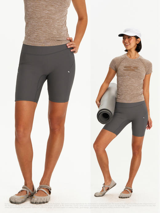 CryingCenter 坑条高弹瑜伽健身跑步训练运动五分瑜伽裤 哭喊中心 商品图5