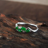 【天然正品】A货翡翠AU750精品白金镶钻镶天然冰种阳绿随型翡翠戒指13号（戒圈可改）310326NJT25 商品缩略图3