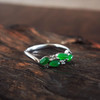 【天然正品】A货翡翠AU750精品白金镶钻镶天然冰种阳绿随型翡翠戒指13号（戒圈可改）310326NJT25 商品缩略图4