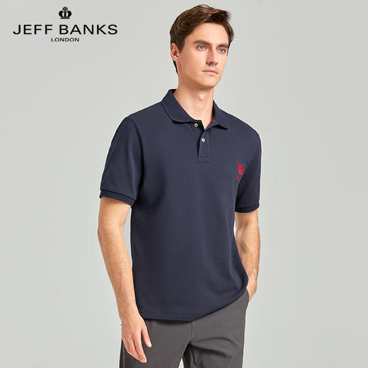 清仓【英国高端男装】JEFF BANKS 珠地棉网孔POLO衫 JBP2023001  纯色简洁 时尚百搭 简约版型 商务休闲通勤 商品图1