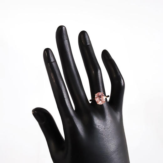 【天然正品】摩根石AU750玫瑰金镶天然约3.27克拉近全净体摩根石（爱情、好运）戒指14号（戒圈可改）060426NJT30 商品图7