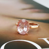 【天然正品】摩根石AU750玫瑰金镶天然约3.27克拉近全净体摩根石（爱情、好运）戒指14号（戒圈可改）060426NJT30 商品缩略图3