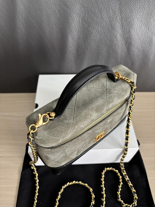 春季特惠💰980 原单香奈儿AP5186 26Ss麂皮灰拼黑LP盒子包 商品图1
