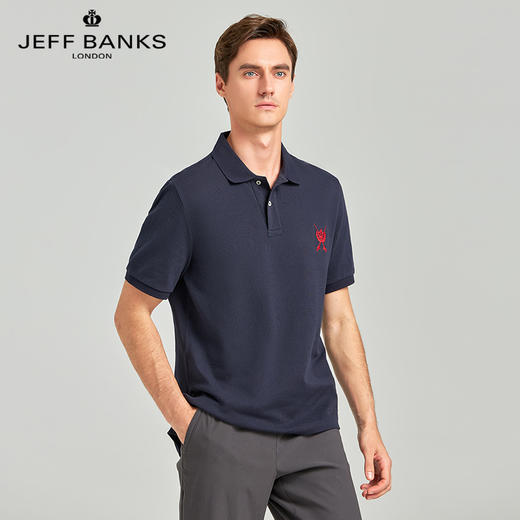 清仓【英国高端男装】JEFF BANKS 珠地棉网孔POLO衫 JBP2023001  纯色简洁 时尚百搭 简约版型 商务休闲通勤 商品图0