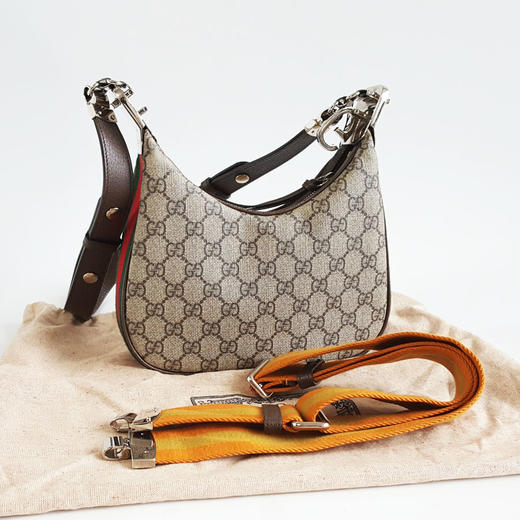 【95新】GUCCI古驰699409老花attache饺子包单肩斜挎包女士220426AK07 商品图1