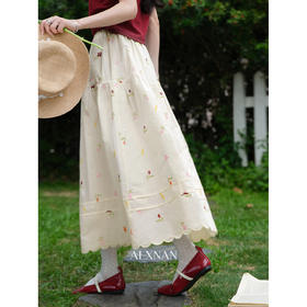 鹿向南【0417/20:00新品前1小时7折限量100件】温柔风杏色半身裙