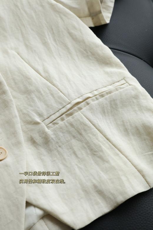 香y同款老钱风天丝亚麻短袖西装+西裤套装 商品图10