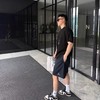 巴黎家双B刺绣男女款纯棉毛圈松紧腰抽绳短裤 商品缩略图1
