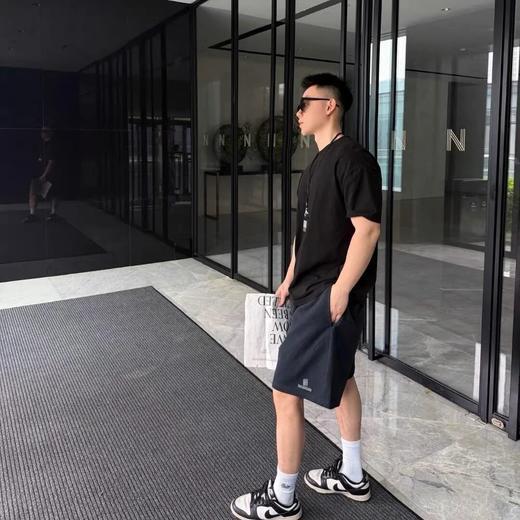 巴黎家双B刺绣男女款纯棉毛圈松紧腰抽绳短裤 商品图1