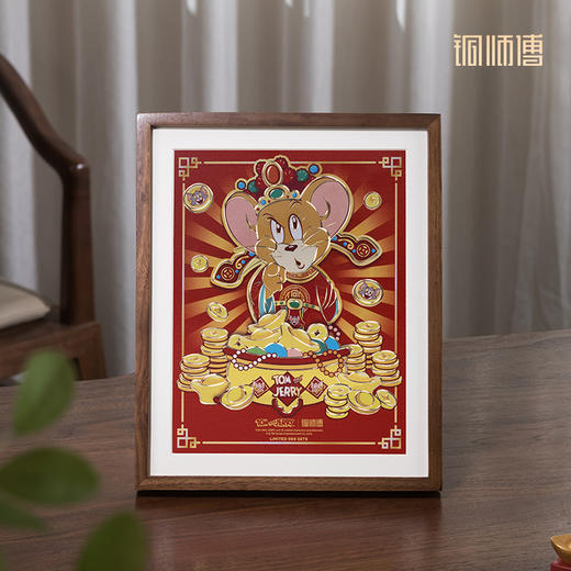 铜师傅 正版授权 手工錾刻 《猫和老鼠》桌面铜雕画 书桌装饰摆件 商品图2