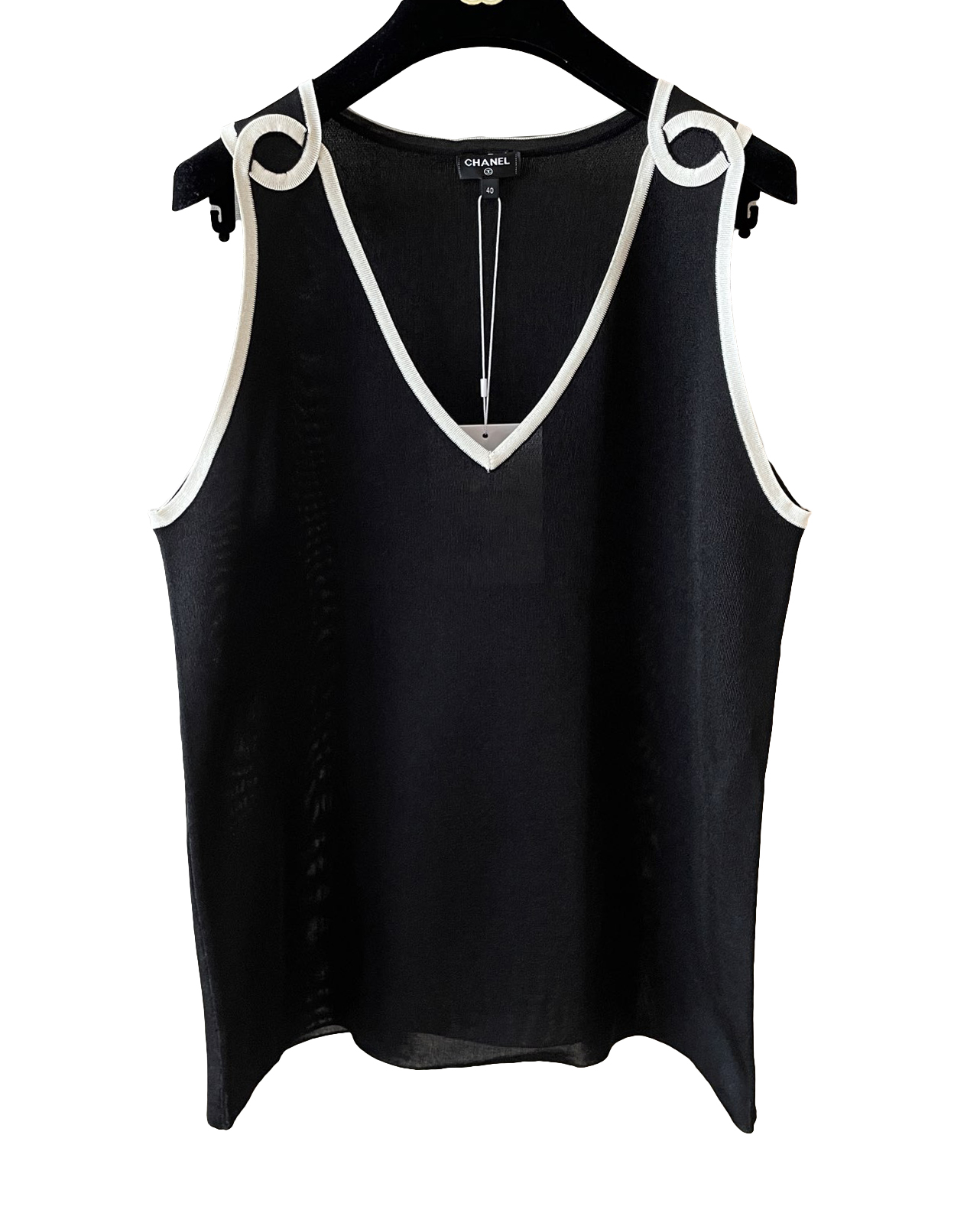 女款V领丝质针织背心he025