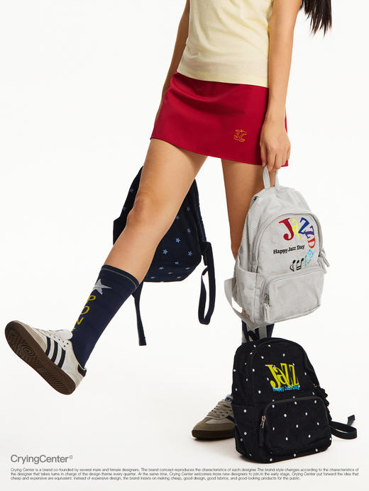 CryingCenter 灯芯绒刺绣波点小号双肩包 哭喊中心 商品图1