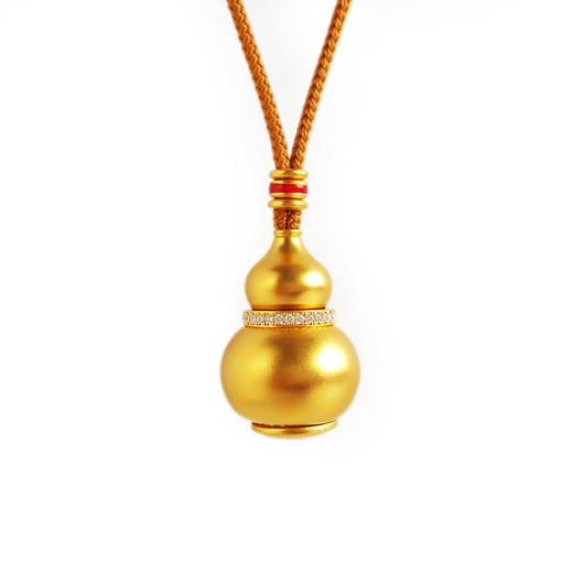 六福足金葫芦福星财神钻石吊坠项链29.2*20.0*20.0MM（皆取最大值）230426TJ09 商品图0