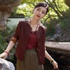 西子/宝相红莲19姆米桑蚕丝非遗红云纱提花百搭外套/WTTJ1151 商品缩略图2