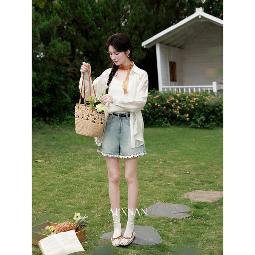 鹿向南【0428/20:00新品前1小时7折限量100件】牛仔蓝牛仔裤 商品图1