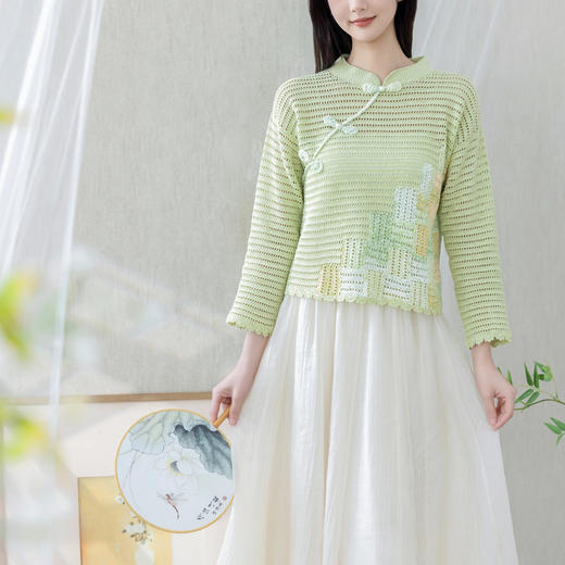 苏苏姐家奂若中式套头衫手工DIY编织钩针蕾丝线衣服毛线团材料包 商品图2