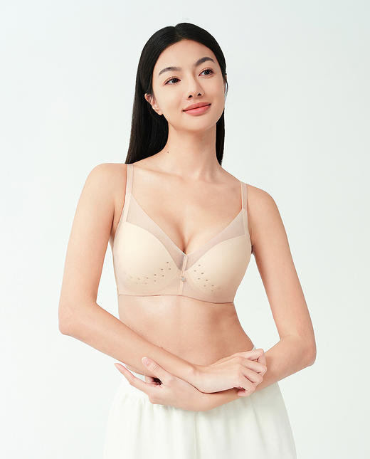 【一口价】3楼爱慕 爱美丽轻纱裸感软托3/4薄洞洞海梅模杯文胸  IM13BNA4 商品图4
