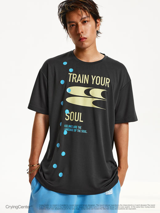 CryingCenter波点口号logo速干T恤短袖运动健身跑步宽松 哭喊中心 商品图5