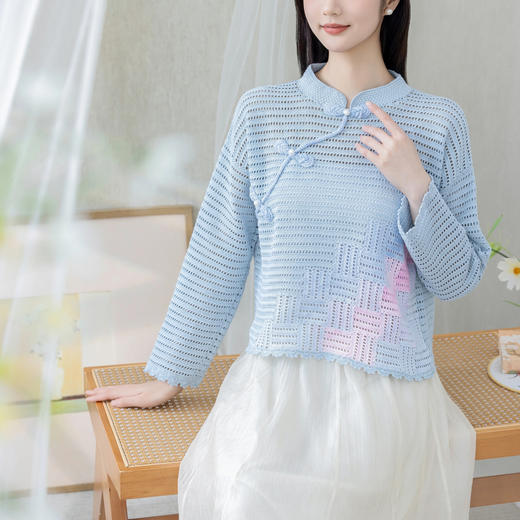 苏苏姐家奂若中式套头衫手工DIY编织钩针蕾丝线衣服毛线团材料包 商品图3