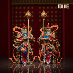 铜师傅《福运门神》客厅玄关铜摆件 家居装饰工艺品