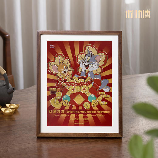 铜师傅 正版授权 手工錾刻 《猫和老鼠》桌面铜雕画 书桌装饰摆件 商品图1