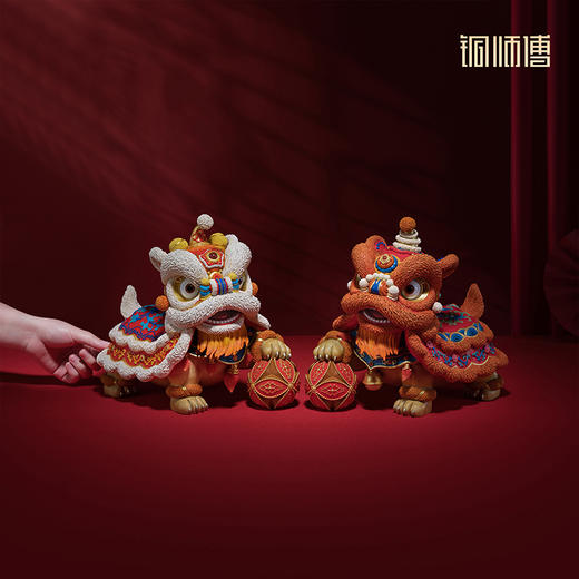 铜师傅《狮舞祥瑞》客厅玄关铜狮子摆件 家居装饰工艺品 商品图5