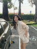 韩系设计感四粒扣100%雨露麻高腰A字阔腿短裤 商品缩略图5