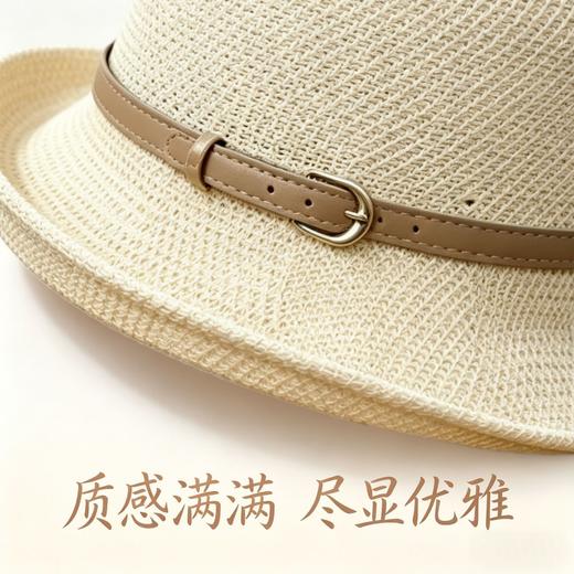 夏季渔夫草帽女时尚卷檐透气显脸小防晒盆帽户外出行旅游遮阳帽子 商品图3