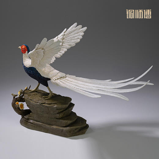 铜师傅 铜摆件《白凤凰》客厅桌面办公桌家居装饰品乔迁礼品摆件 商品图3