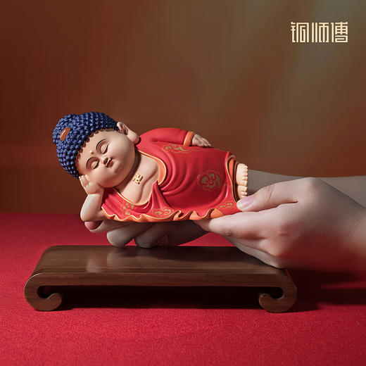铜师傅《卧佛吉祥》客厅桌面铜佛像摆件 家居工艺品摆件 商品图1