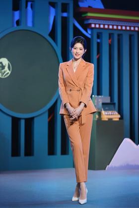 法小曼*子珍清仓福利橘色西装套装女时尚绑带显瘦职业装CP11375