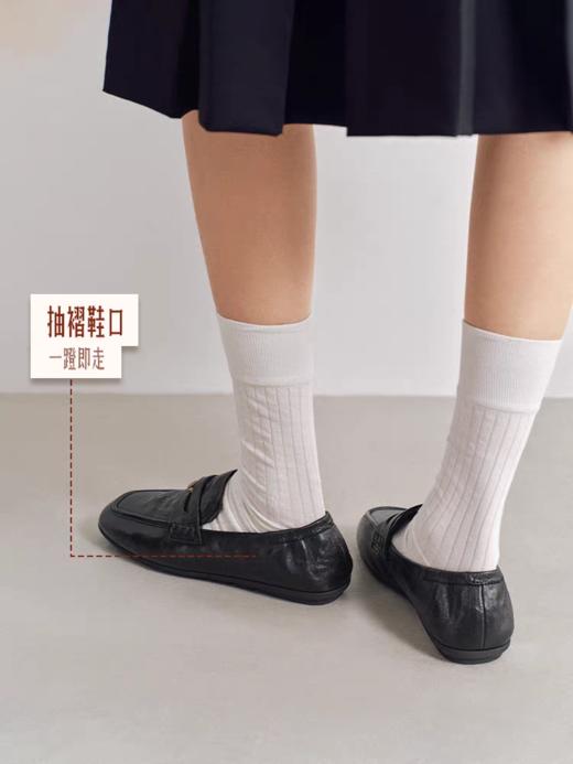 BF楼百丽植鞣牛皮乐福鞋女26春季新款黑色小皮鞋豆豆单鞋子F6K2DAM6 商品图2