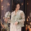 西子/竹露清桑蚕丝欧根纱夏季新中式竹叶印花外套/WTHJ0568 商品缩略图4