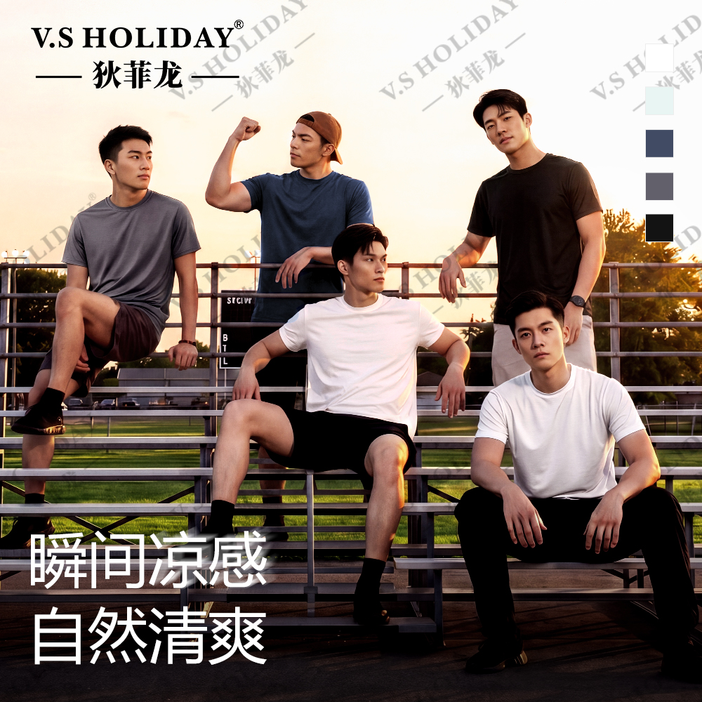 口粮款耐穿男女同款凉感速干圆领T恤夏透气纯色/86285